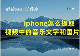 iphone怎么提取视频中的音乐文字和图片