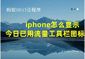 iphone怎么显示今日已用流量工具栏图标