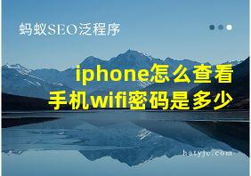 iphone怎么查看手机wifi密码是多少