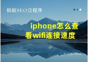 iphone怎么查看wifi连接速度