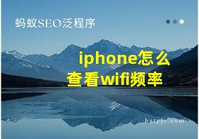 iphone怎么查看wifi频率