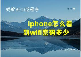 iphone怎么看到wifi密码多少