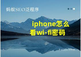 iphone怎么看wi-fi密码