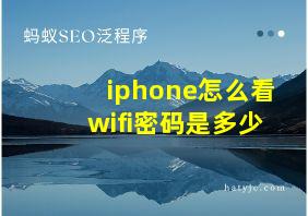 iphone怎么看wifi密码是多少