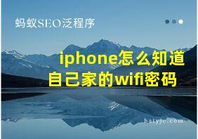 iphone怎么知道自己家的wifi密码