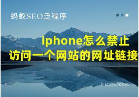 iphone怎么禁止访问一个网站的网址链接