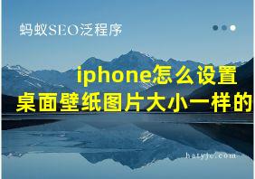 iphone怎么设置桌面壁纸图片大小一样的