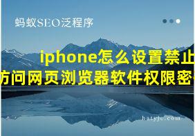 iphone怎么设置禁止访问网页浏览器软件权限密码