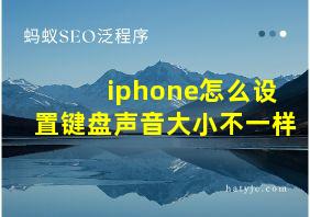 iphone怎么设置键盘声音大小不一样