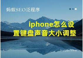 iphone怎么设置键盘声音大小调整