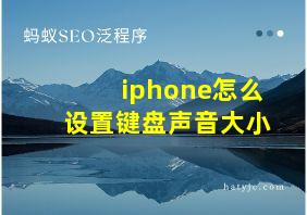 iphone怎么设置键盘声音大小