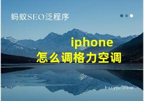 iphone怎么调格力空调