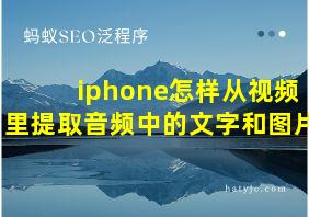 iphone怎样从视频里提取音频中的文字和图片