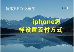 iphone怎样设置支付方式