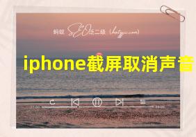 iphone截屏取消声音