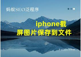 iphone截屏图片保存到文件