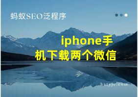 iphone手机下载两个微信