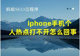 iphone手机个人热点打不开怎么回事