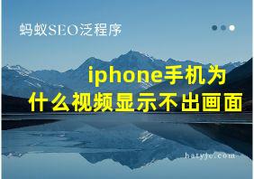 iphone手机为什么视频显示不出画面