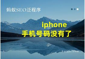 iphone手机号码没有了