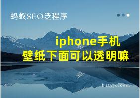 iphone手机壁纸下面可以透明嘛