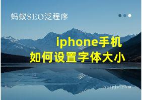 iphone手机如何设置字体大小