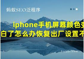 iphone手机屏幕颜色变黑白了怎么办恢复出厂设置不了