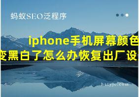 iphone手机屏幕颜色变黑白了怎么办恢复出厂设置