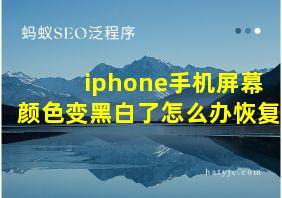 iphone手机屏幕颜色变黑白了怎么办恢复