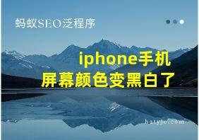 iphone手机屏幕颜色变黑白了