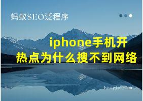 iphone手机开热点为什么搜不到网络