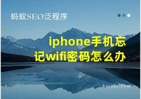 iphone手机忘记wifi密码怎么办