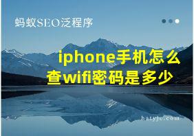 iphone手机怎么查wifi密码是多少