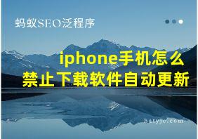 iphone手机怎么禁止下载软件自动更新