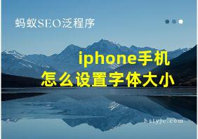 iphone手机怎么设置字体大小