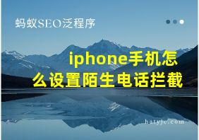 iphone手机怎么设置陌生电话拦截