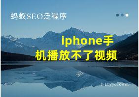 iphone手机播放不了视频