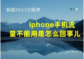 iphone手机流量不能用是怎么回事儿