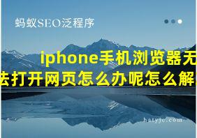 iphone手机浏览器无法打开网页怎么办呢怎么解决