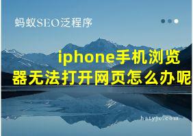 iphone手机浏览器无法打开网页怎么办呢