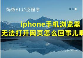 iphone手机浏览器无法打开网页怎么回事儿啊