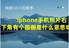 iphone手机照片右下角有个圆圈是什么意思呀