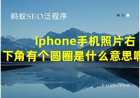 iphone手机照片右下角有个圆圈是什么意思啊