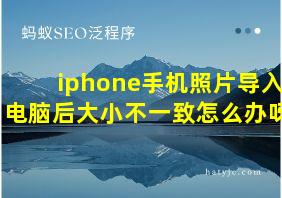 iphone手机照片导入电脑后大小不一致怎么办呀