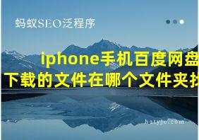 iphone手机百度网盘下载的文件在哪个文件夹找