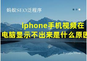 iphone手机视频在电脑显示不出来是什么原因