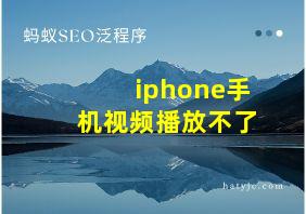 iphone手机视频播放不了