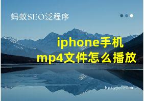 iphone手机mp4文件怎么播放