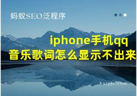 iphone手机qq音乐歌词怎么显示不出来