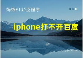 iphone打不开百度